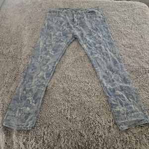 MNML Light Blue Distressed Pattern Jeans